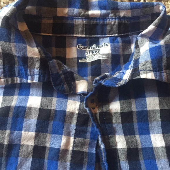Garanimals Blue Plaid Long sleeve button up top - Picture 2 of 3